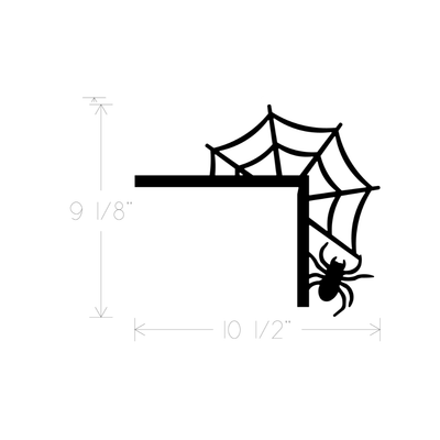 Metal Art - Halloween Spider Web With Spider on Corner, Corner Moulding