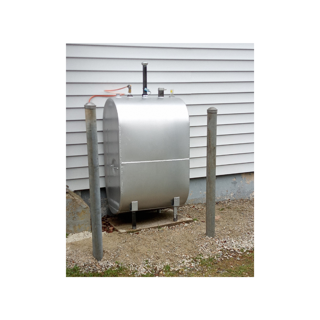 Standard OUTSIDE/INSIDE Oil Tank Installation - 100 gal Primer Coated Tank *BEST IF YOU HAVE HEAT PUMPS*
