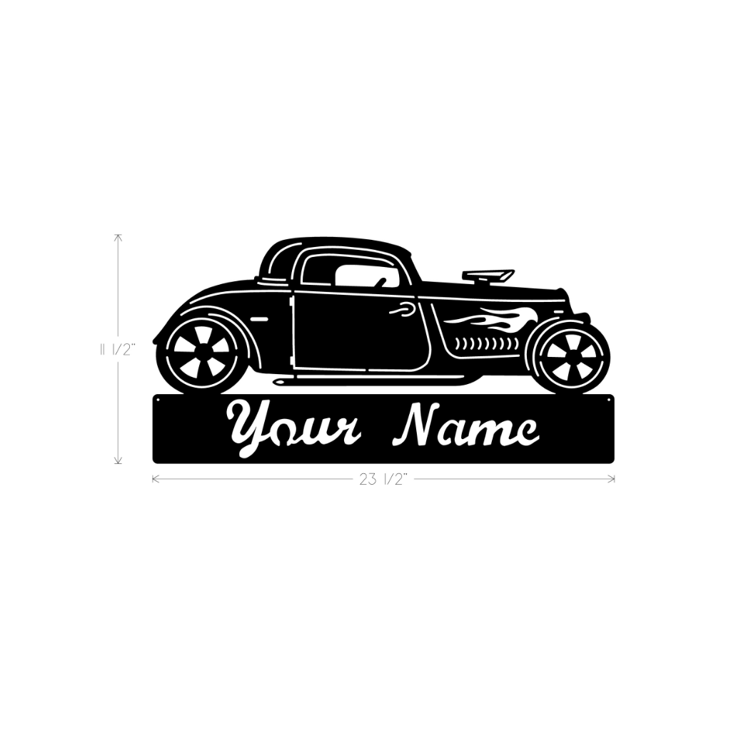 Metal Art - Hot Rod Custom Cursive 24"