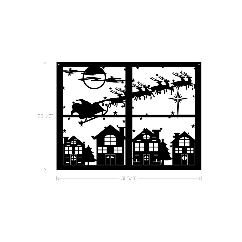 Metal Art - Santa Town in Window