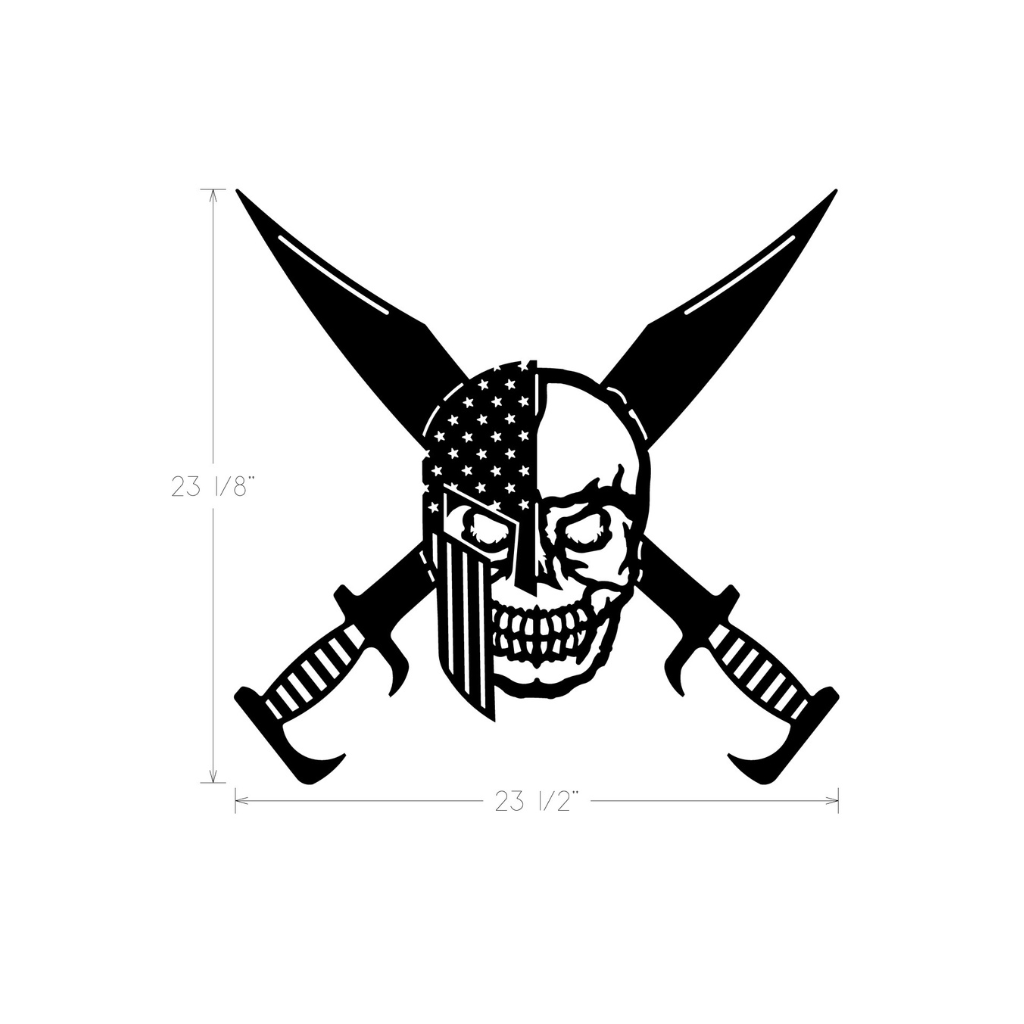 Metal Art - Skull with Spartan Helmet X Swords
