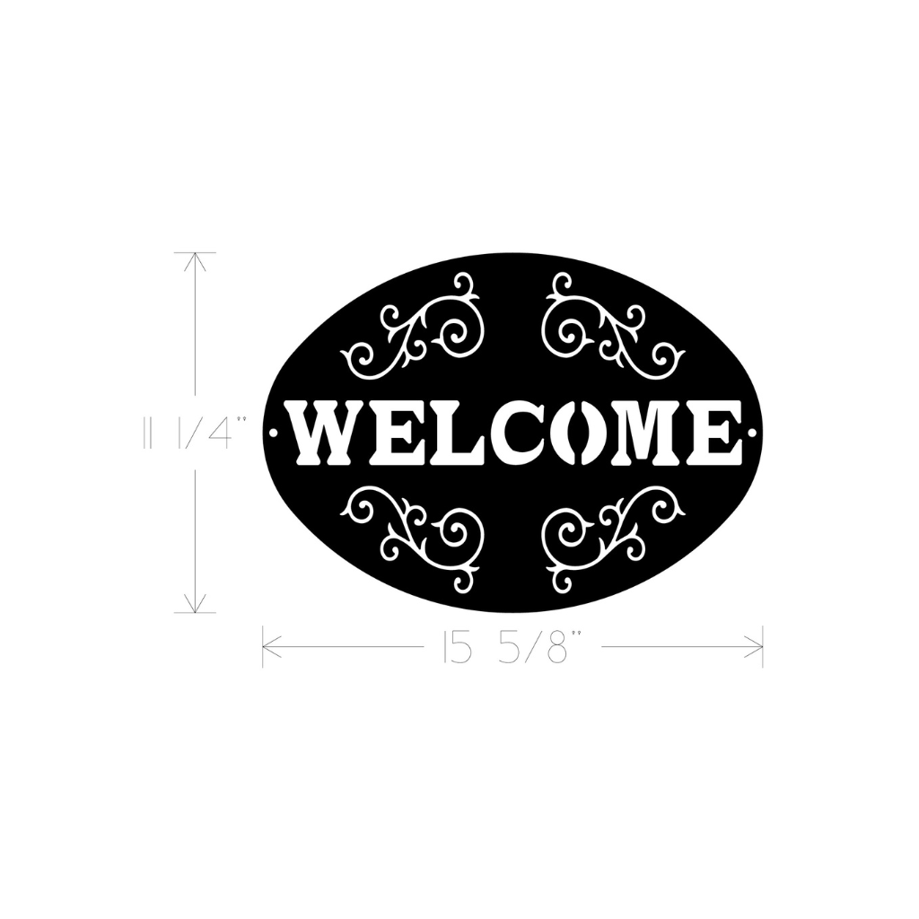 Metal Art - Welcome Oval in Latin Script