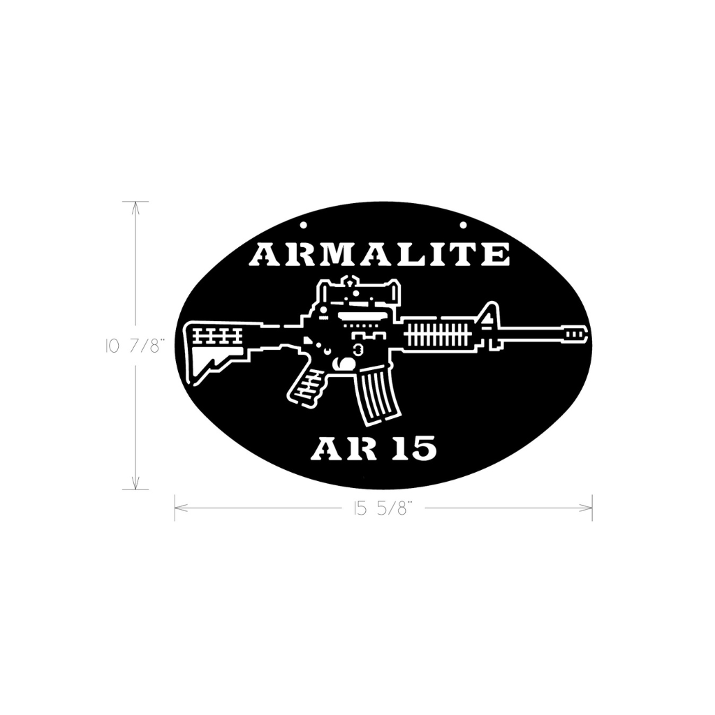 Metal art - Armalite AR-15 Oval
